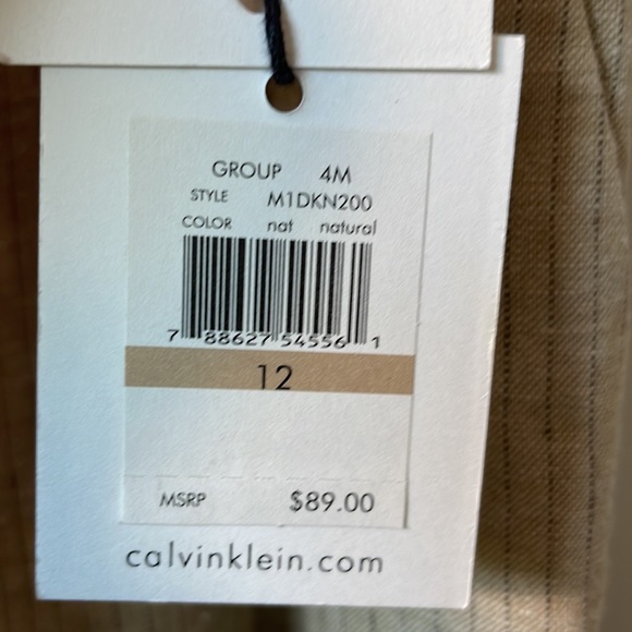 NWT Calvin Klein the Madison linen blend pinstripe pant in size 12. - Picture 3 of 7